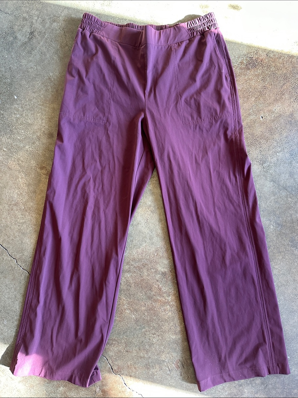 Soma Plum Purple Wide Leg Jogger Track Pants Athleisure Loungewear TACTEL L